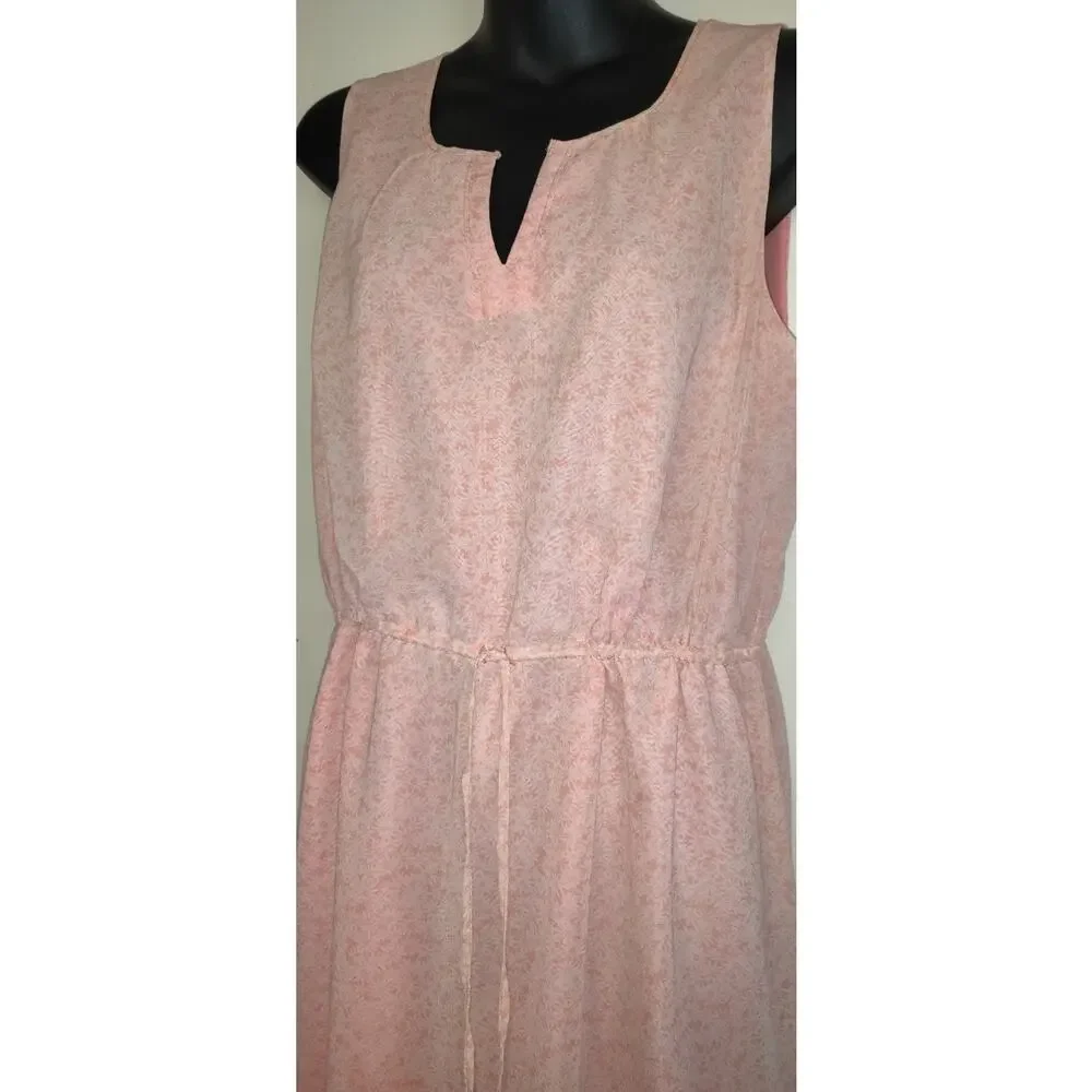 Lauren Conrad Maxi Dress Womens 14 Peach Floral Feminine Romantic Asymmetrical - Picture 5 of 16